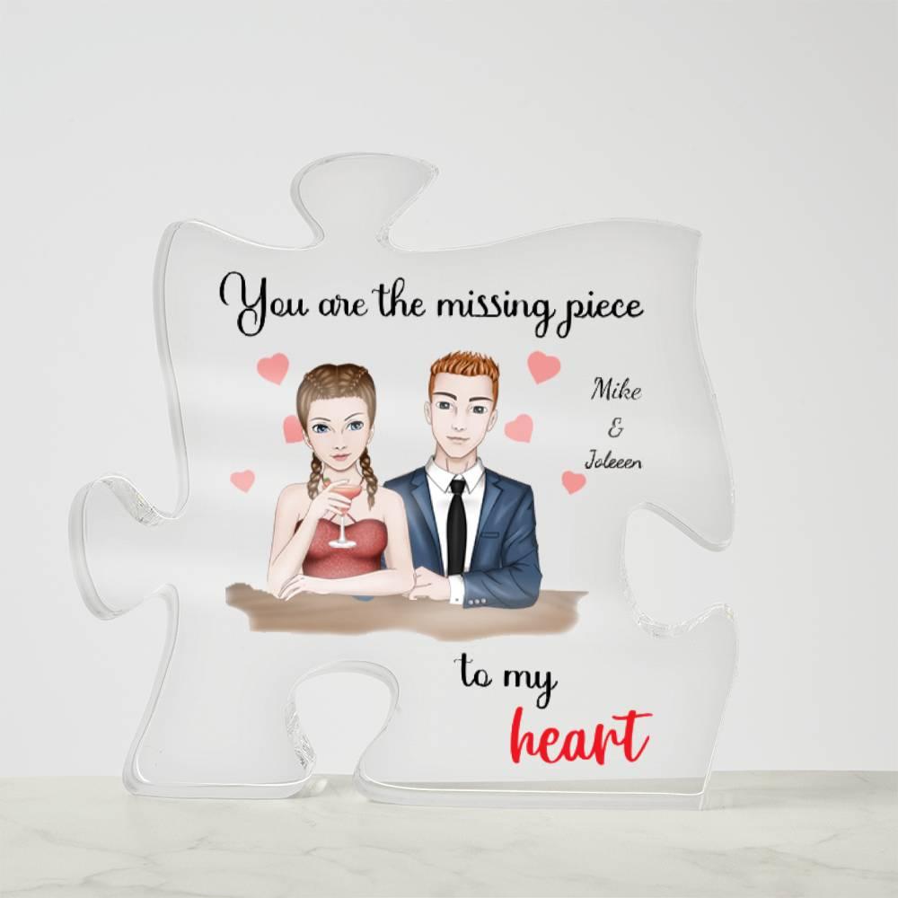 Personalized Couples You are the Missing Piece to my Heart Puzzle Acrylic Puzzle - Mallard Moon Gift Shop