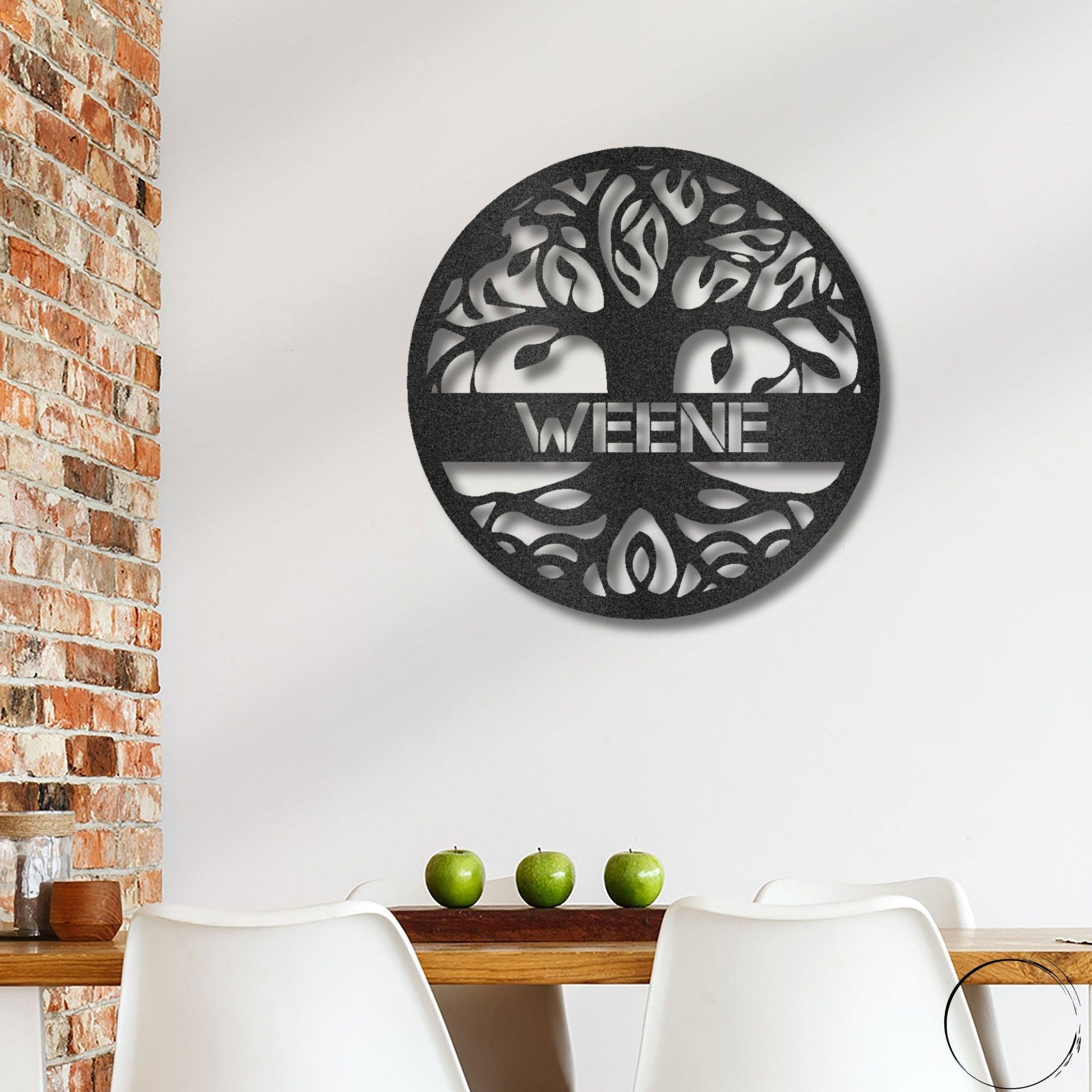 Personalized Family Name Tree of Life Indoor Outdoor Steel Wall Sign Metal Art - Mallard Moon Gift Shop