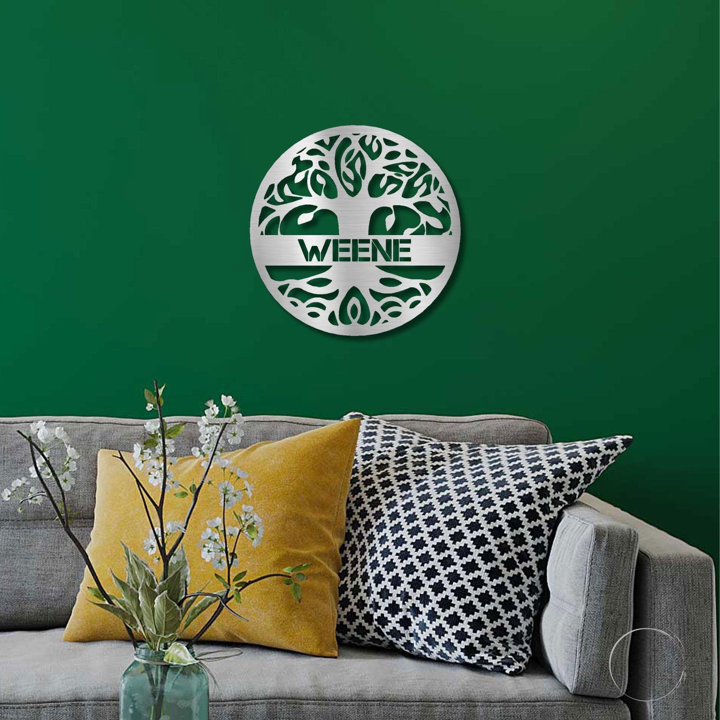Personalized Family Name Tree of Life Indoor Outdoor Steel Wall Sign Metal Art - Mallard Moon Gift Shop