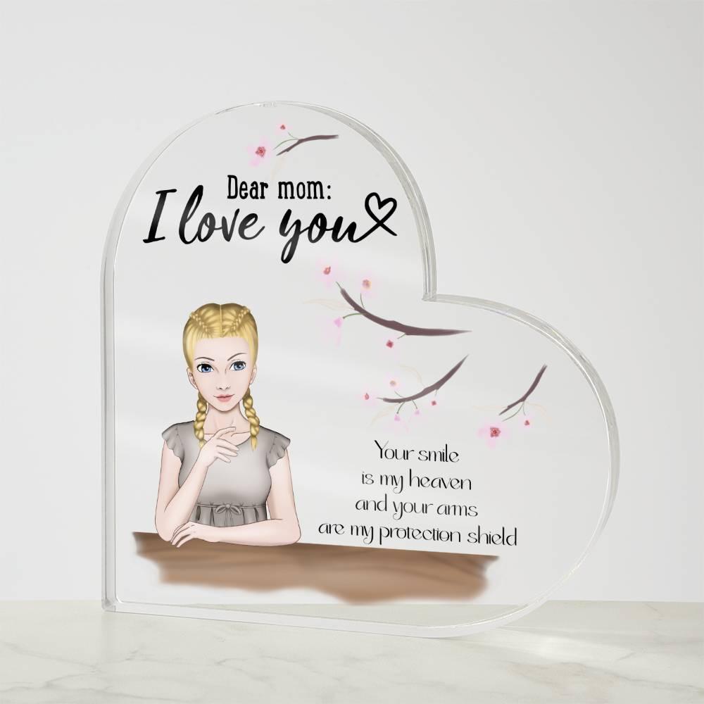 Personalized Gift for Mom Acrylic Heart Plaque - Mallard Moon Gift Shop