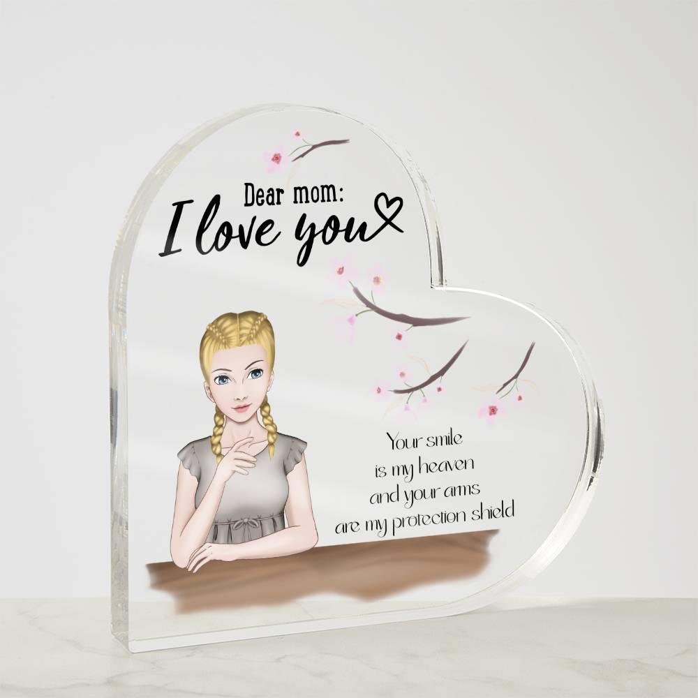 Personalized Gift for Mom Acrylic Heart Plaque - Mallard Moon Gift Shop