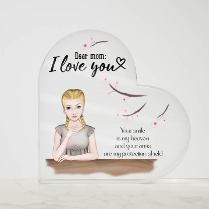 Personalized Gift for Mom Acrylic Heart Plaque - Mallard Moon Gift Shop