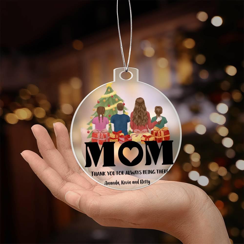 Personalized Mom Acrylic Keepsake Christmas Ornament - Mallard Moon Gift Shop