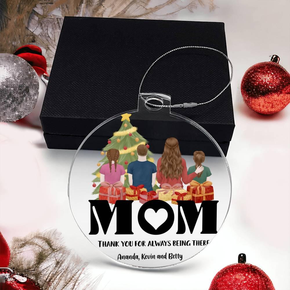 Personalized Mom Acrylic Keepsake Christmas Ornament - Mallard Moon Gift Shop