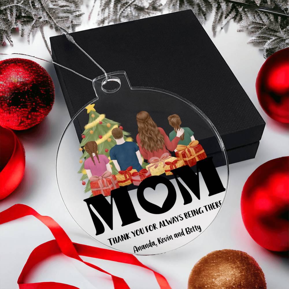 Personalized Mom Acrylic Keepsake Christmas Ornament - Mallard Moon Gift Shop