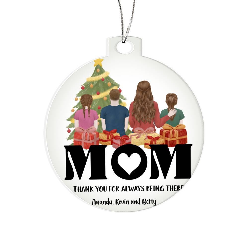 Personalized Mom Acrylic Keepsake Christmas Ornament - Mallard Moon Gift Shop