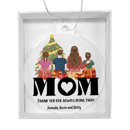 Personalized Mom Acrylic Keepsake Christmas Ornament - Mallard Moon Gift Shop