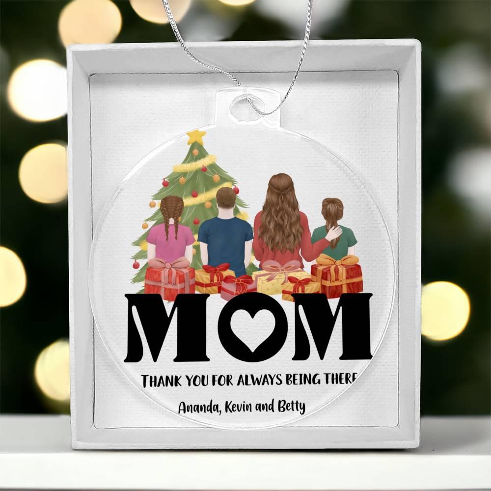 Personalized Mom Acrylic Keepsake Christmas Ornament - Mallard Moon Gift Shop