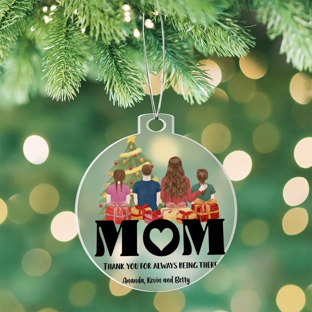 Personalized Mom Acrylic Keepsake Christmas Ornament - Mallard Moon Gift Shop