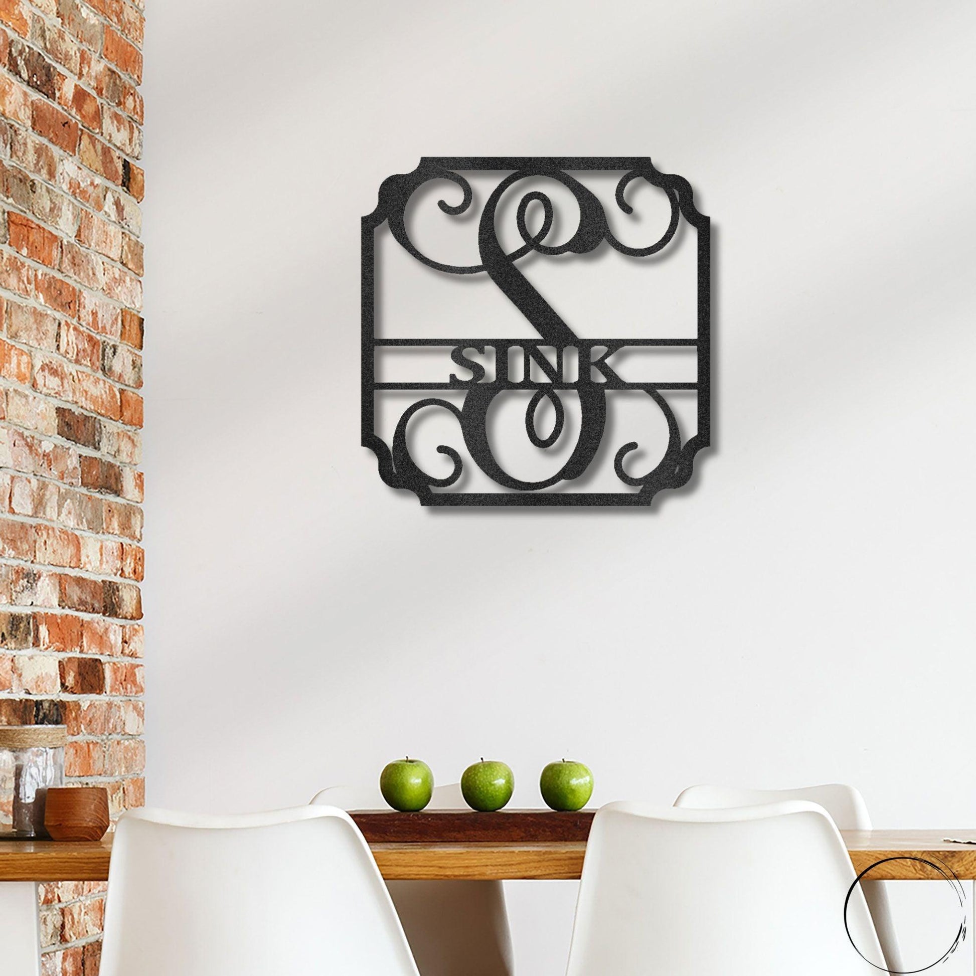 Personalized Monogram Metal Wall Sign: A Statement of Elegance & Identity - Mallard Moon Gift Shop