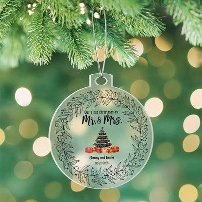 Personalized Our First Christmas Together Acrylic Keepsake Ornament - Mallard Moon Gift Shop