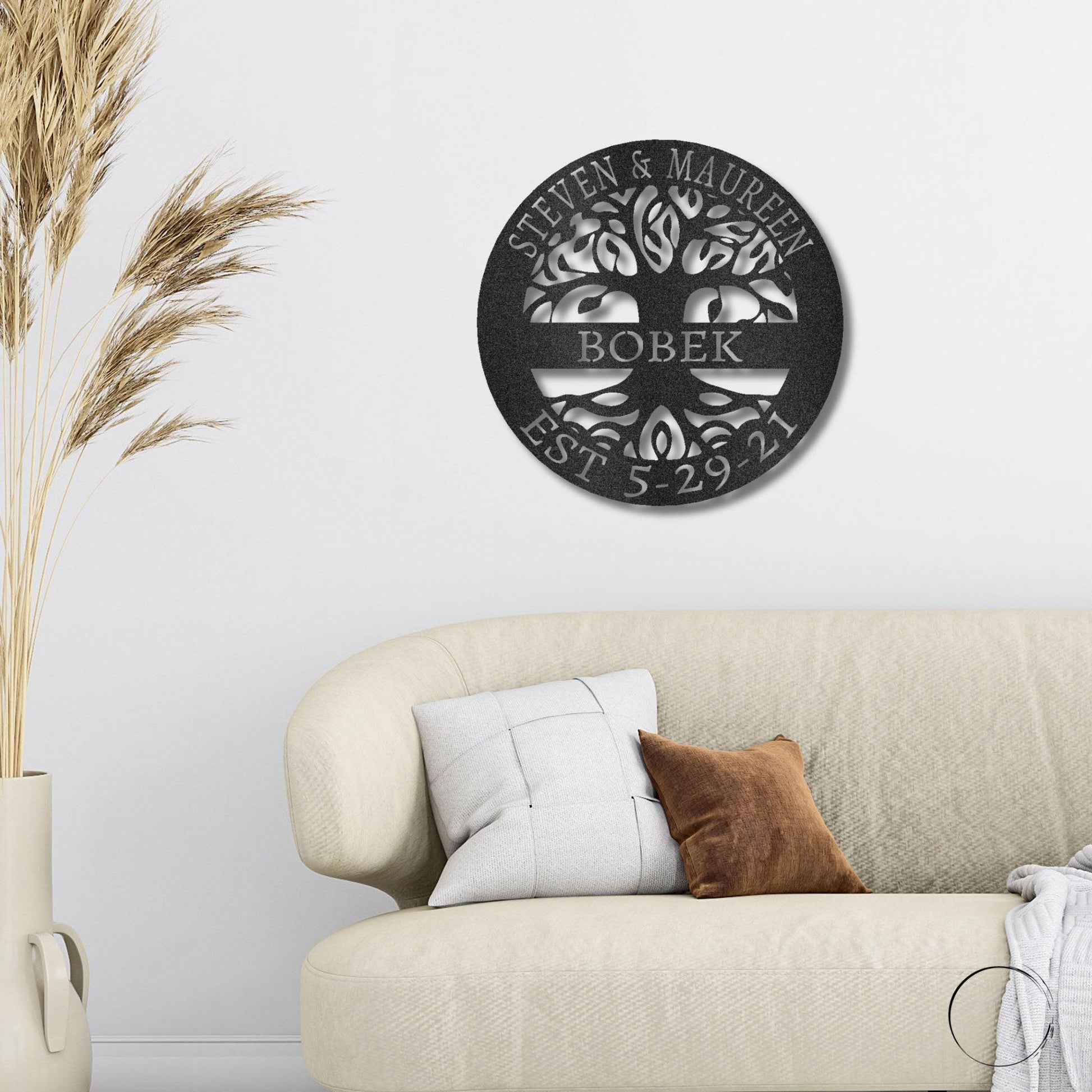 Personalized Tree of Life Metal Wall Art: Celebrate Heritage & Special Moments - Mallard Moon Gift Shop