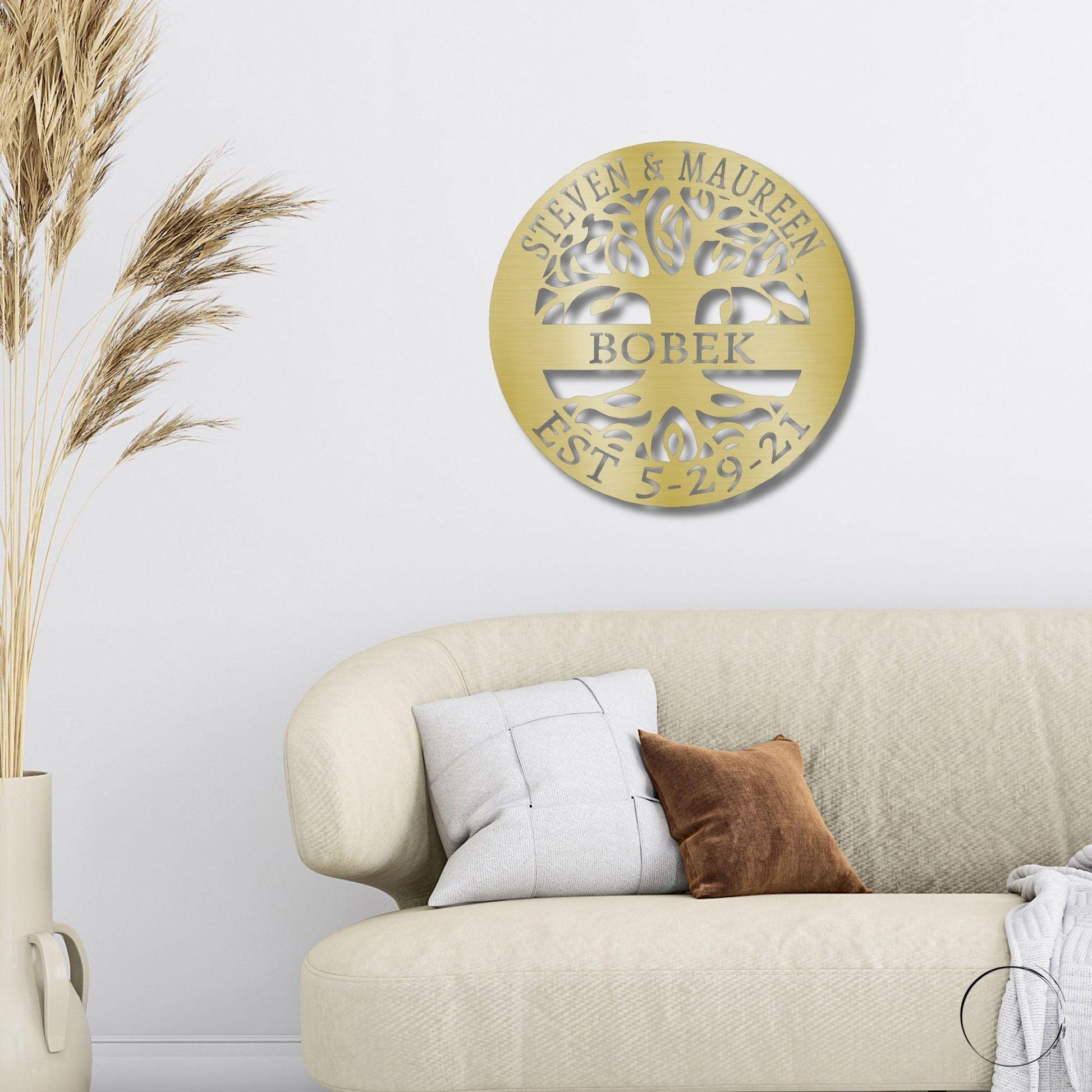 Personalized Tree of Life Metal Wall Art: Celebrate Heritage & Special Moments - Mallard Moon Gift Shop