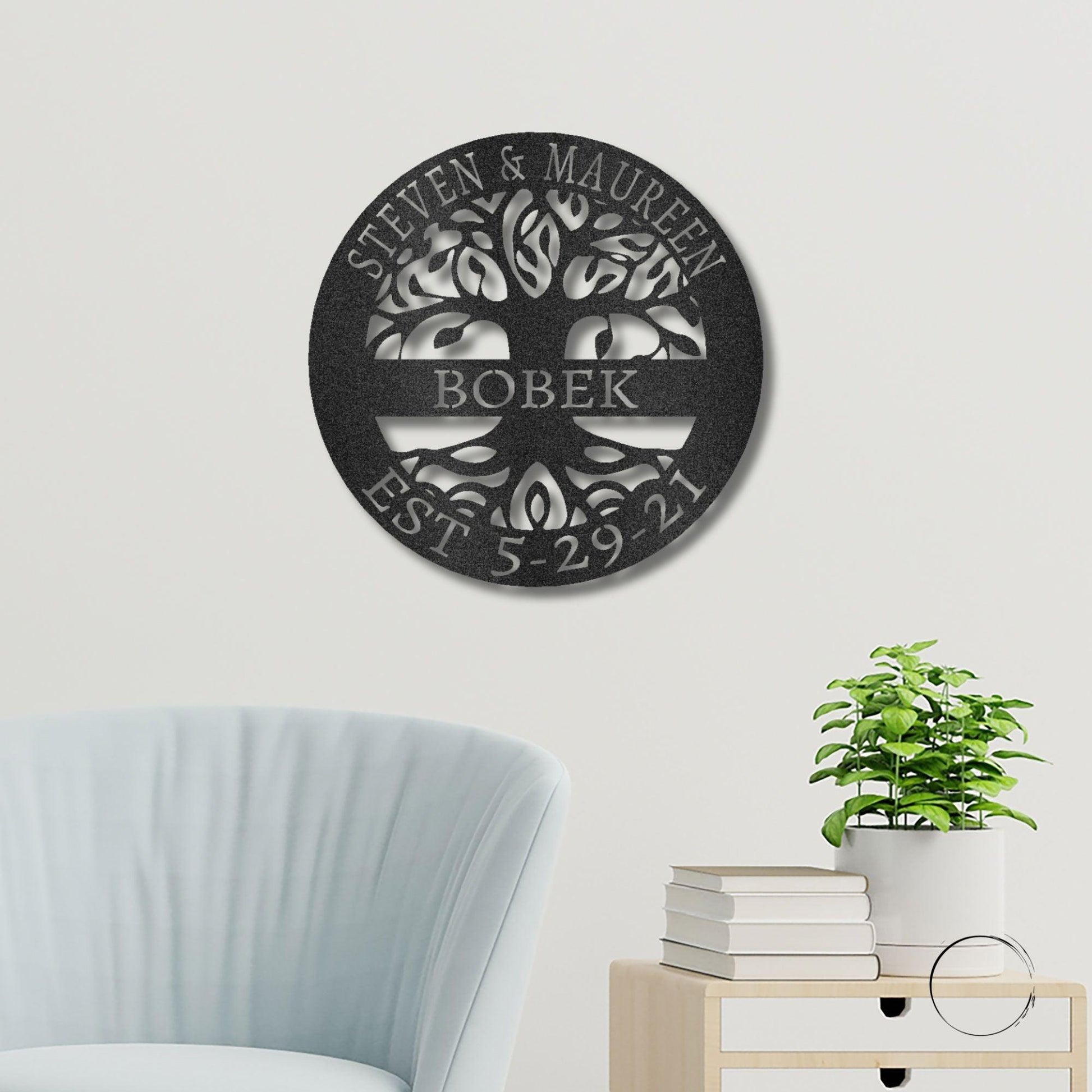 Personalized Tree of Life Metal Wall Art: Celebrate Heritage & Special Moments - Mallard Moon Gift Shop