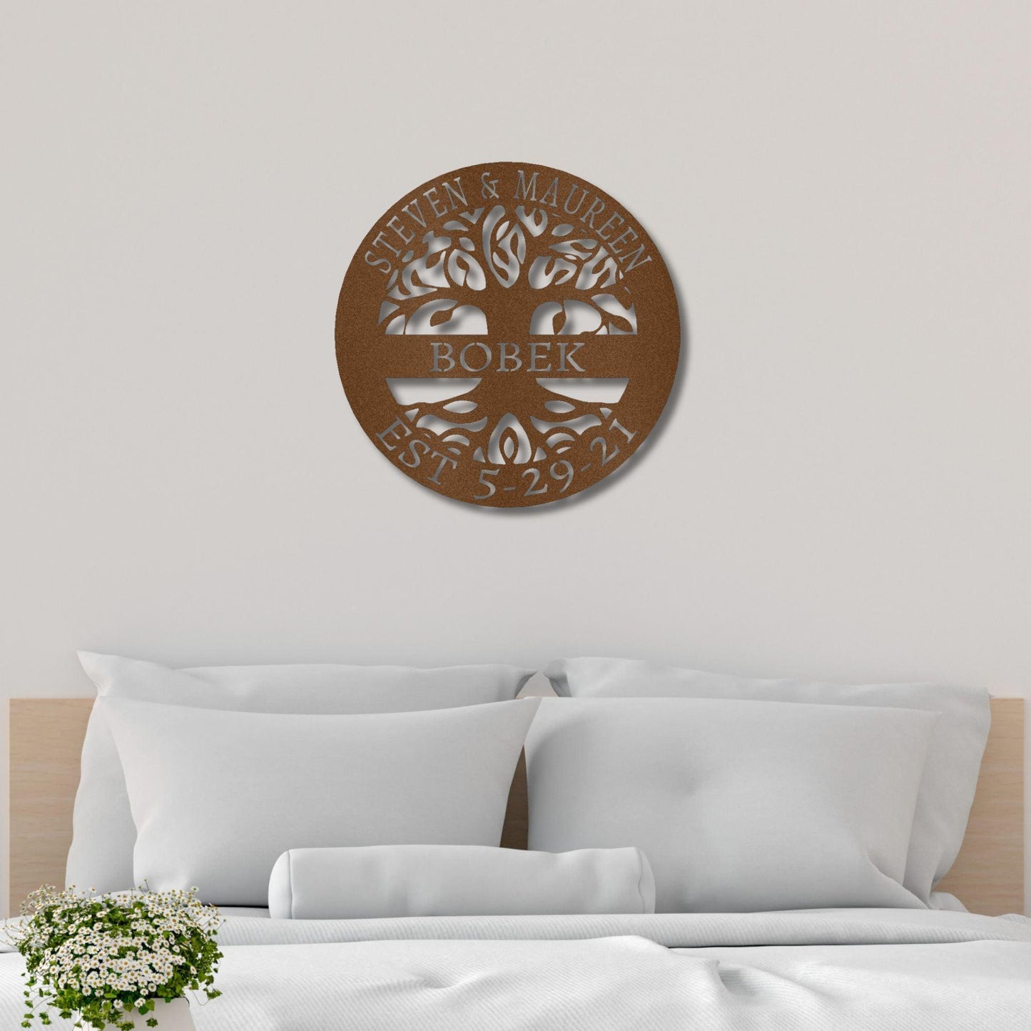 Personalized Tree of Life Metal Wall Art: Celebrate Heritage & Special Moments - Mallard Moon Gift Shop