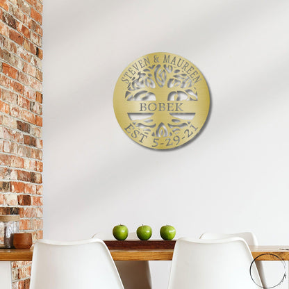 Personalized Tree of Life Metal Wall Art: Celebrate Heritage & Special Moments - Mallard Moon Gift Shop