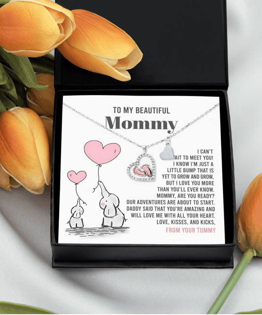 Pregnancy Gift for New Mom From the Bump Baby Feet Pendant Necklace - Mallard Moon Gift Shop