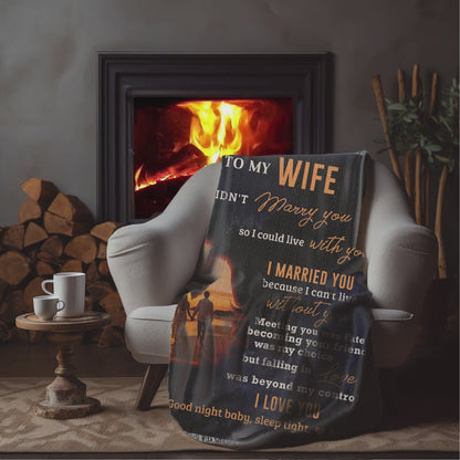 Romantic Gift for Wife - I Can't Live without You Custom Heirloom Woven Blanket