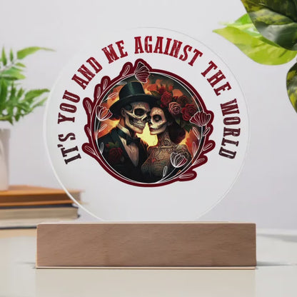 Anniversary - Wedding Gift - Day of the Dead Skeleton Couple Personalized Acrylic Plaque