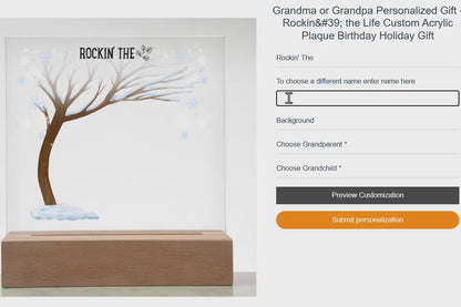 Grandma or Grandpa Gift - Rockin' the Life Custom Acrylic Plaque