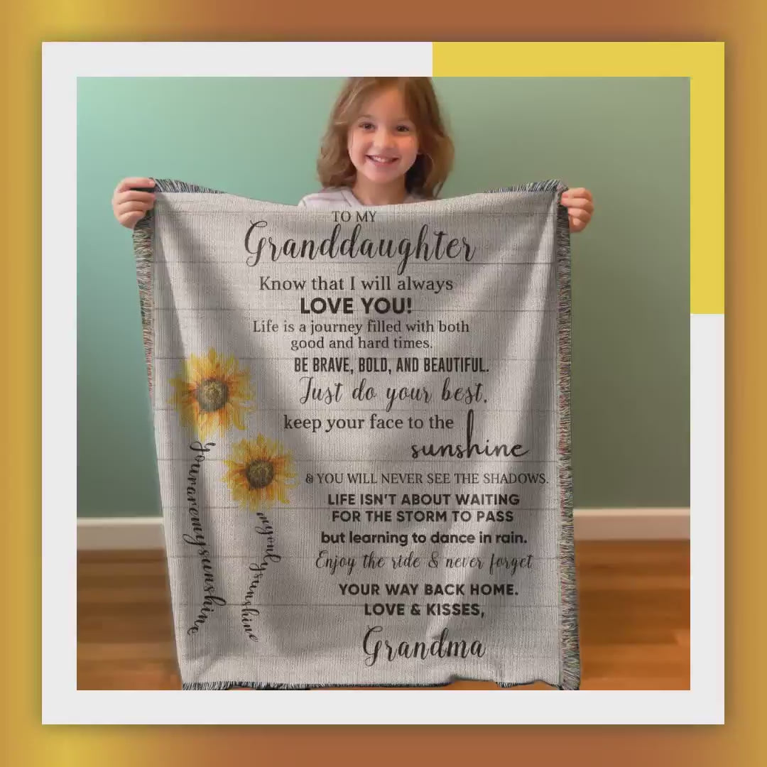 Granddaughter Keepsake Gift - Know that I Will Always Love You - Personalized Heirloom Woven Cotton Blanket by@Outfy