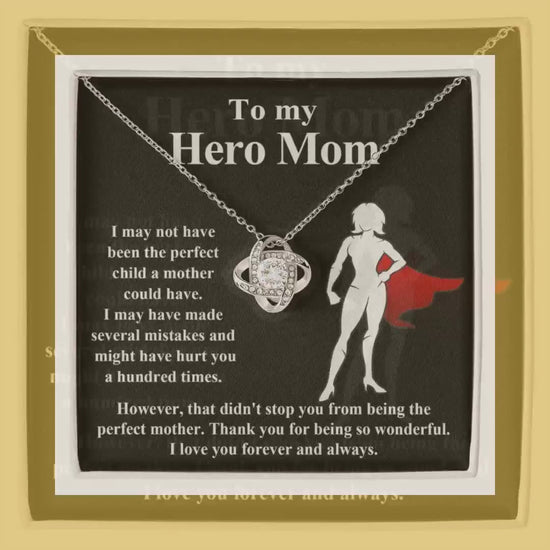 To My Hero Mom I May Not Have Been the Perfect Child. But You are the Perfect Mom Pendant Necklace by@Outfy