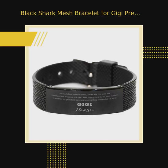 Black Shark Mesh Bracelet for Gigi Present, Gigi Always follow your dreams, never forget how amazing you are, Gigi Birthday Christmas Gifts Jewelry for Girls Boys Teen Men Women by@Outfy