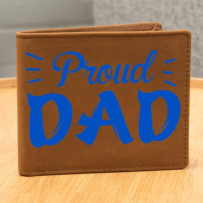 Proud Dad Custom Printed Leather Wallet - Mallard Moon Gift Shop