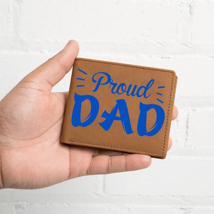 Proud Dad Custom Printed Leather Wallet - Mallard Moon Gift Shop