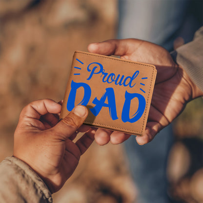 Proud Dad Custom Printed Leather Wallet