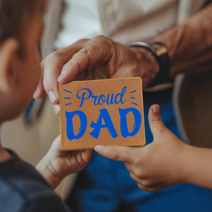 Proud Dad Custom Printed Leather Wallet