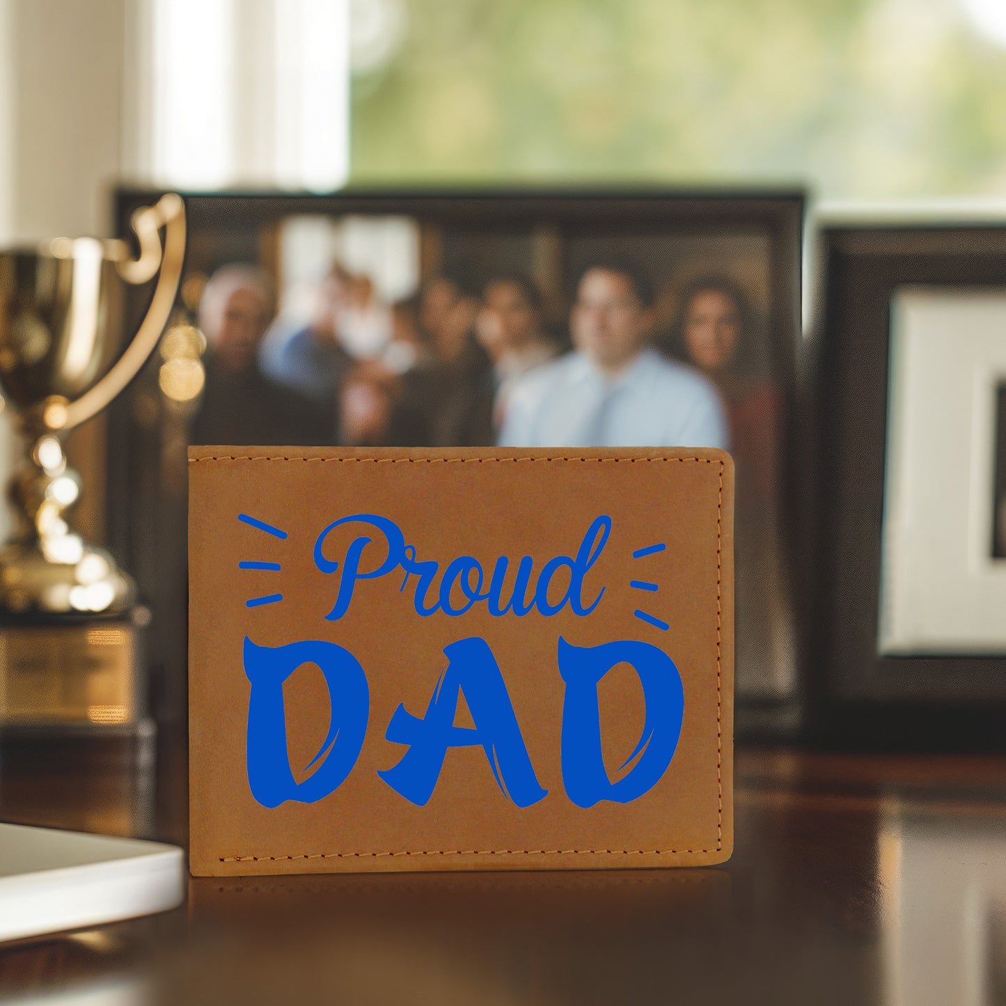 Proud Dad Custom Printed Leather Wallet