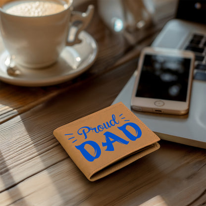 Proud Dad Custom Printed Leather Wallet