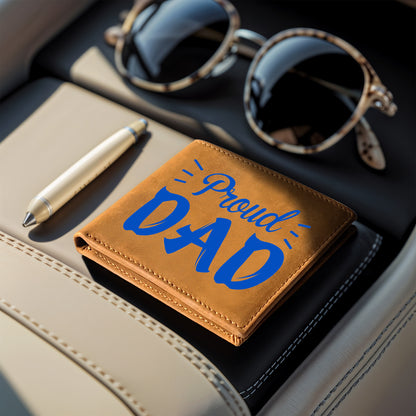 Proud Dad Custom Printed Leather Wallet