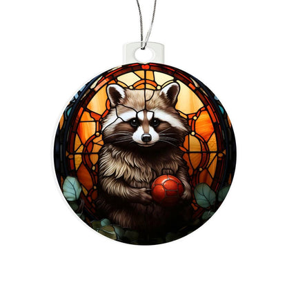 Raccoon Acrylic Keepsake Christmas Ornament Suncatcher - Mallard Moon Gift Shop
