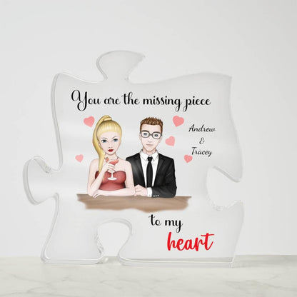 Romantic Couples Gift You Are the Missing Piece to My Heart Acrylic Puzzle Plaque - Mallard Moon Gift Shop