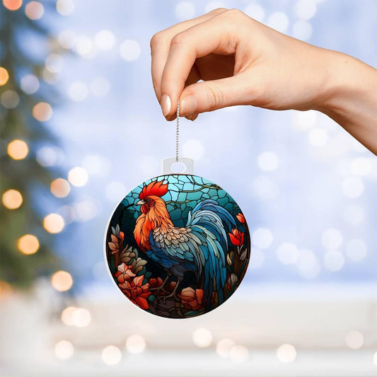 Rooster Acrylic Keepsake Ornament - Mallard Moon Gift Shop