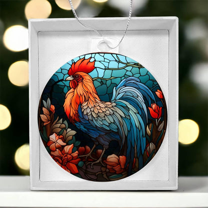 Rooster Acrylic Keepsake Ornament - Mallard Moon Gift Shop