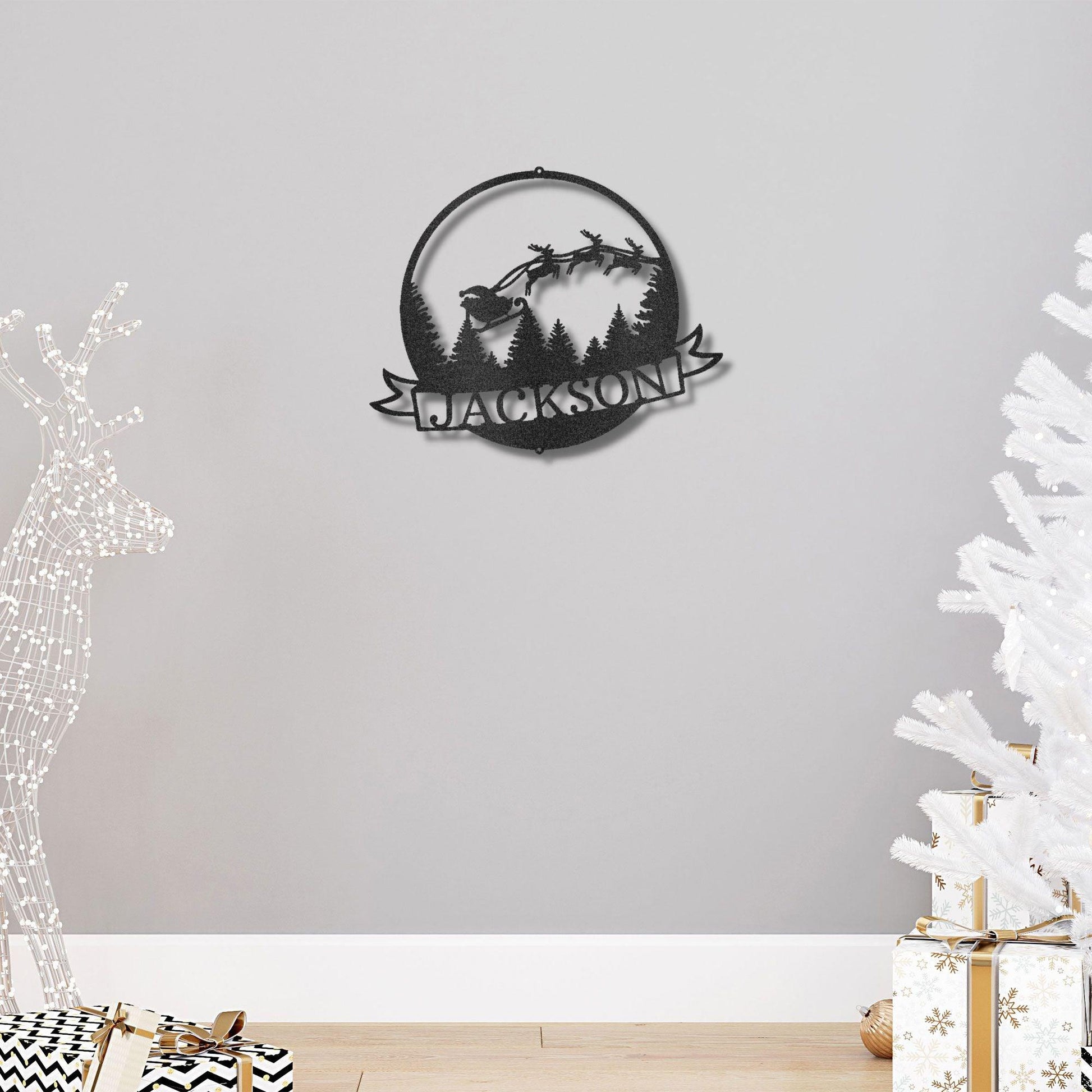 Rudolph the Reindeer Custom Name Metal Art Wall Sign Holiday Décor - Mallard Moon Gift Shop
