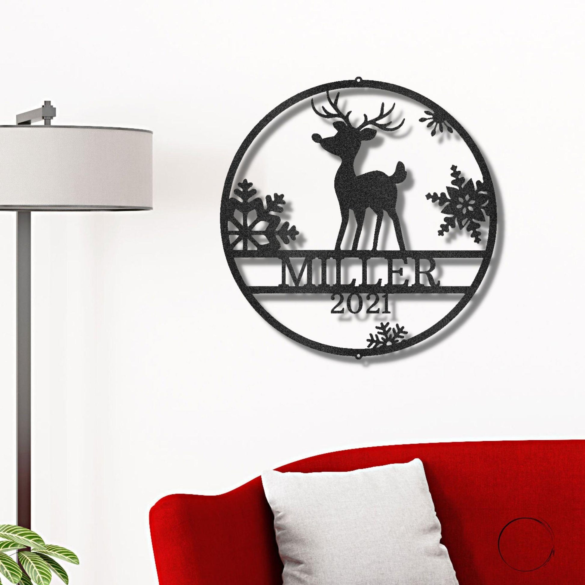 Rudolph the Reindeer Custom Name Metal Art Wall Sign Holiday Décor - Mallard Moon Gift Shop
