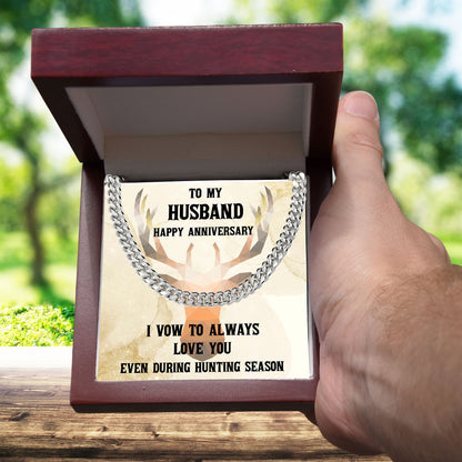 Hunting Season Love: Sarcastic Cuban Necklace Anniversary Gift for Hunter Husband