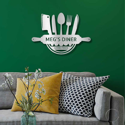 Personalized Kitchen Diner Indoor Outdoor Steel Wall Sign