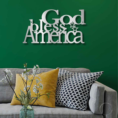 God Bless America Metal Art Wall Sign