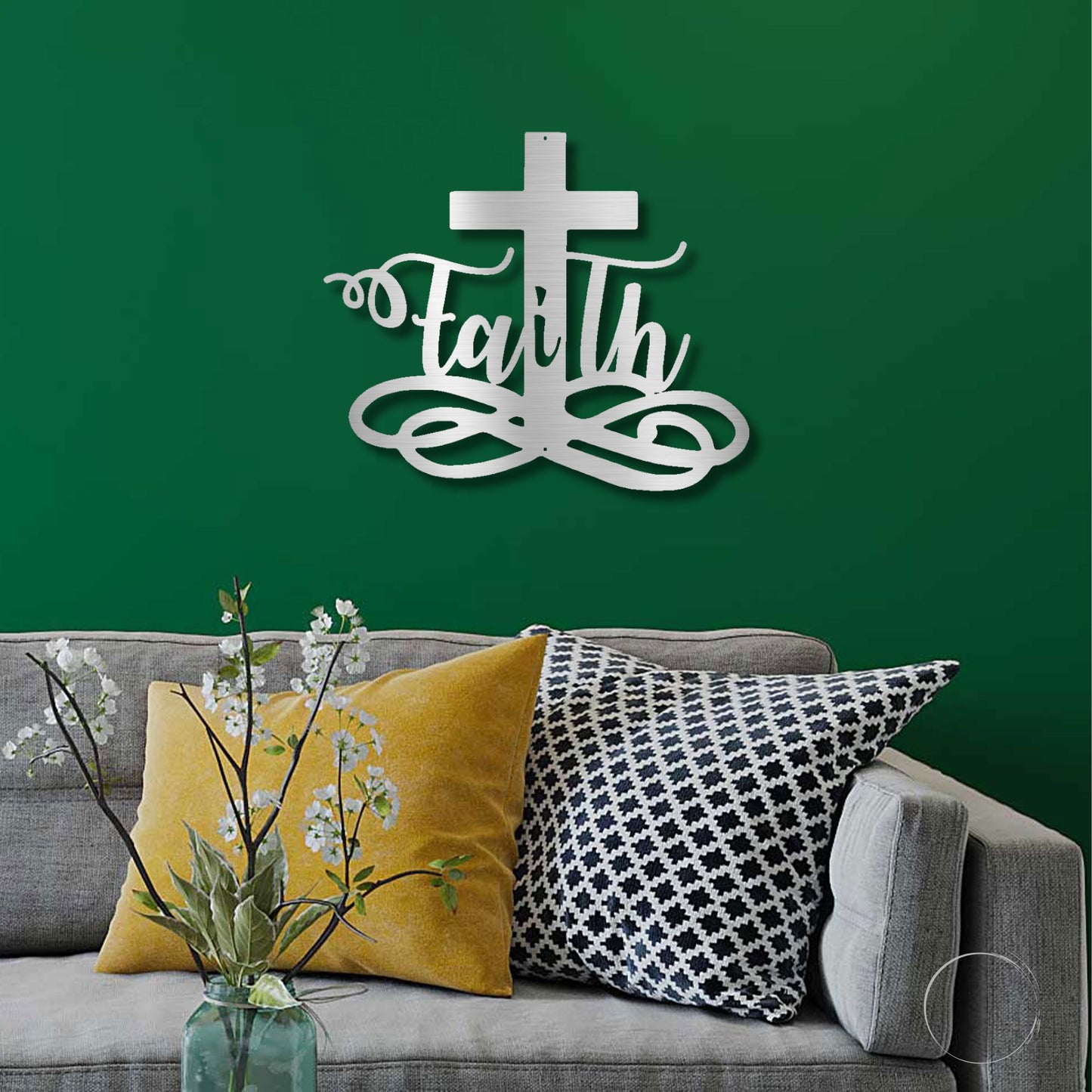 Faith Cross Metal Wall Art Spiritual Home Decor