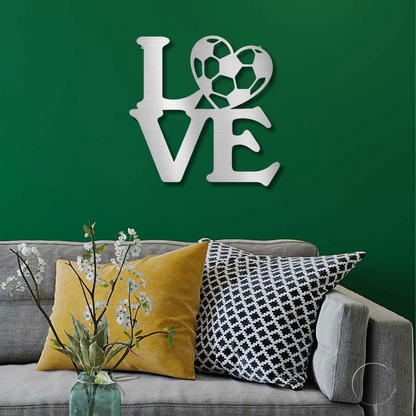 Soccer Love Steel Wall Sign Metal Art