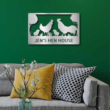Personalized Hen House Metal Wall Art: Celebrate Your Coop with Style