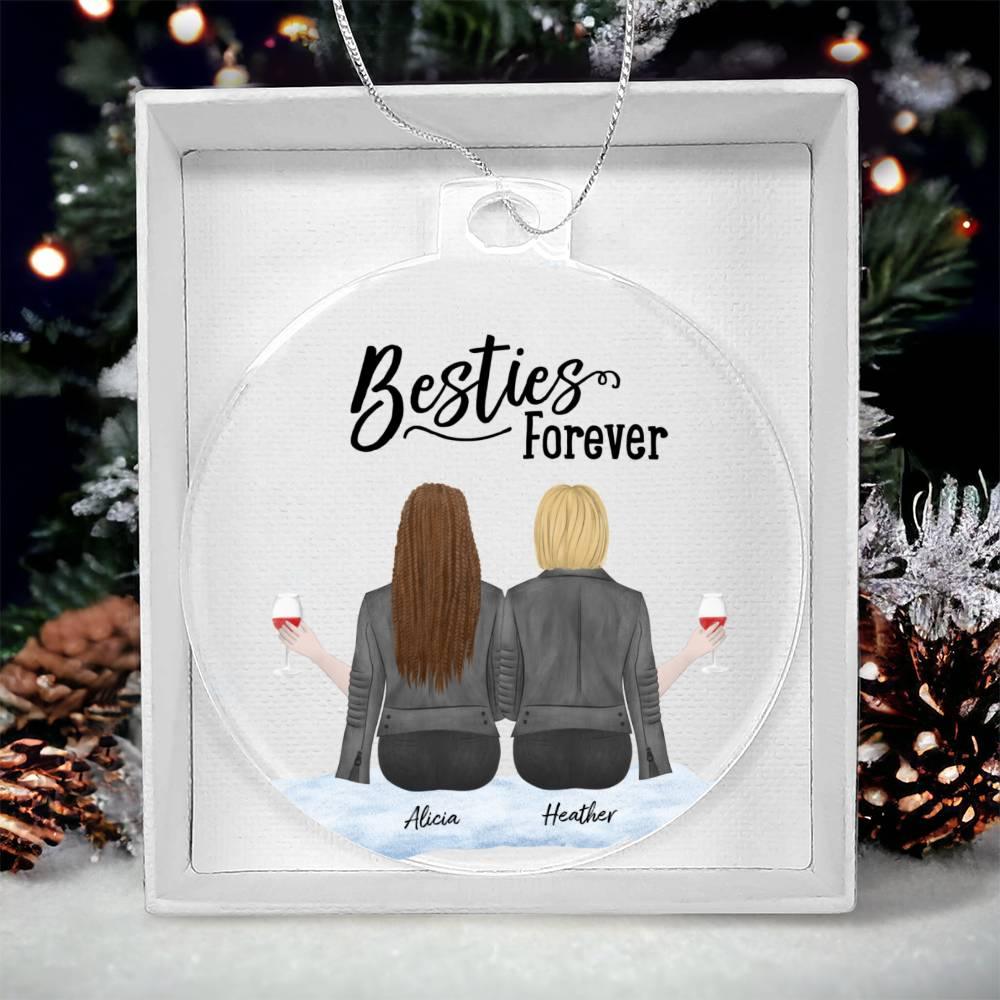 Sisters are Forever Personalized Acrylic Keepsake Ornament - Mallard Moon Gift Shop