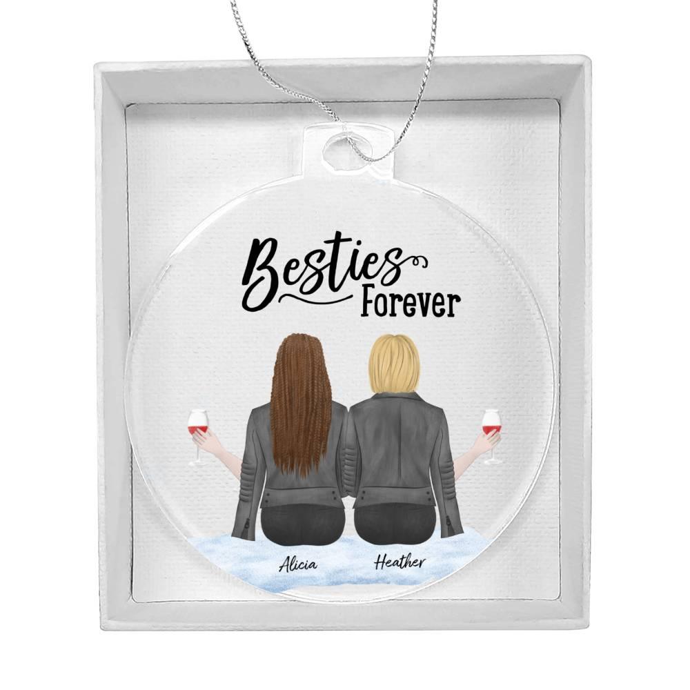 Sisters are Forever Personalized Acrylic Keepsake Ornament - Mallard Moon Gift Shop