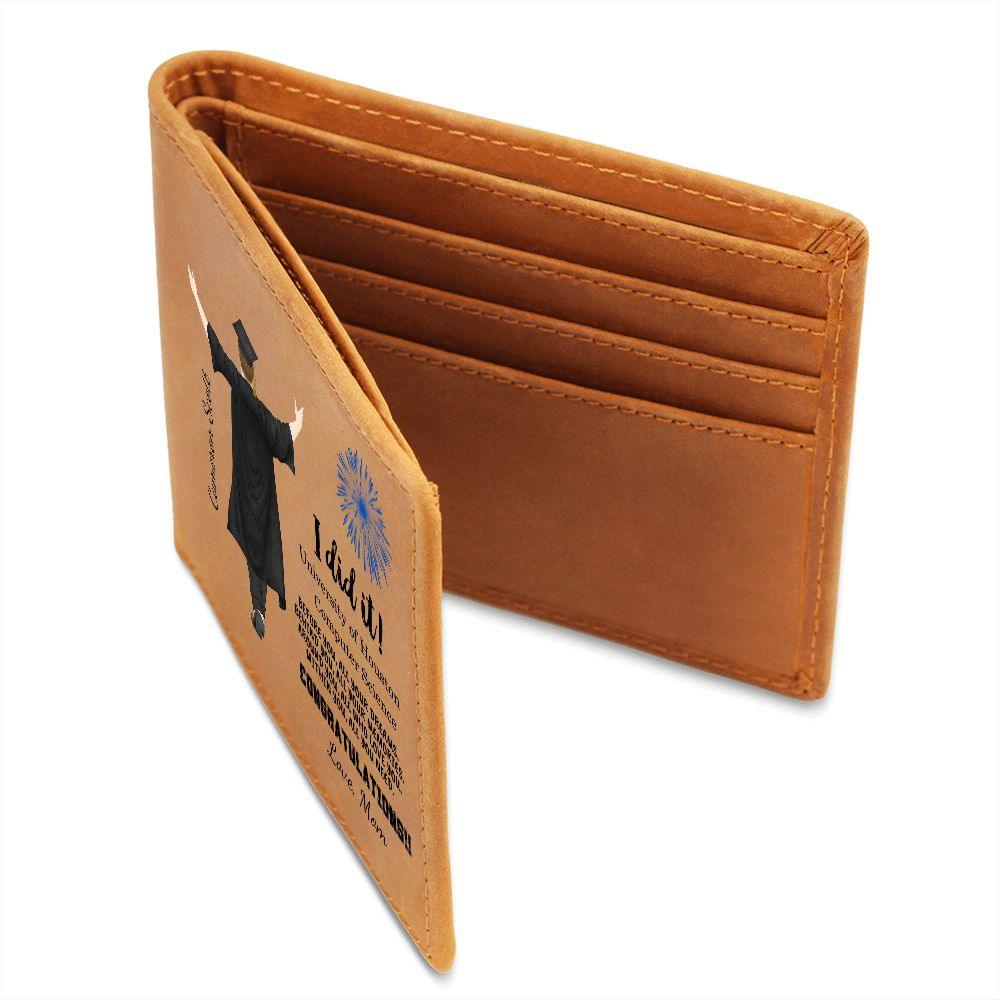 Son Custom Graduation Leather Wallet - Mallard Moon Gift Shop