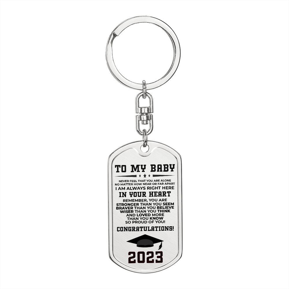 Son Graduation 2023 Engraved Keychain - Mallard Moon Gift Shop